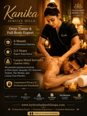 Kanika Outcall Massage Premium Luxury Hotels Spa in Jubilee Hills Hyderabad