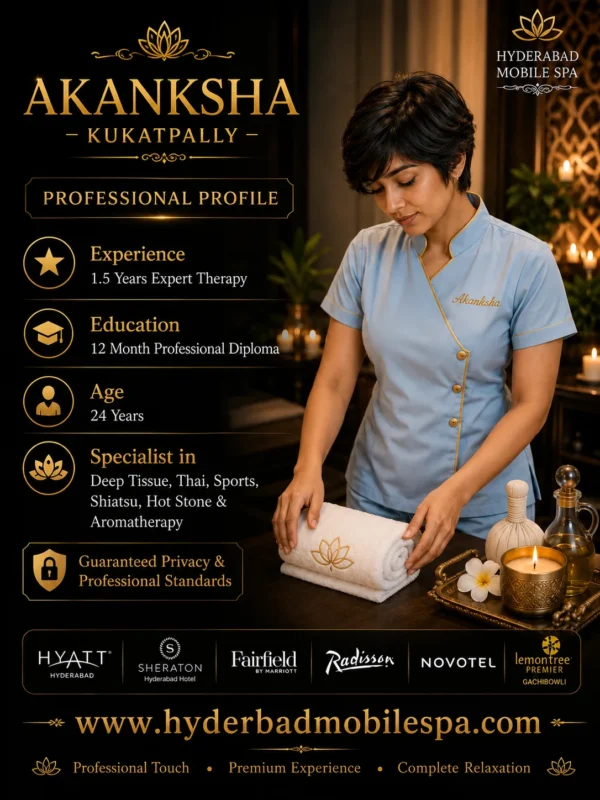 akanksha Outcall Massage Premium Luxury Hotel Spa in Jubilee Hills Hyderabad