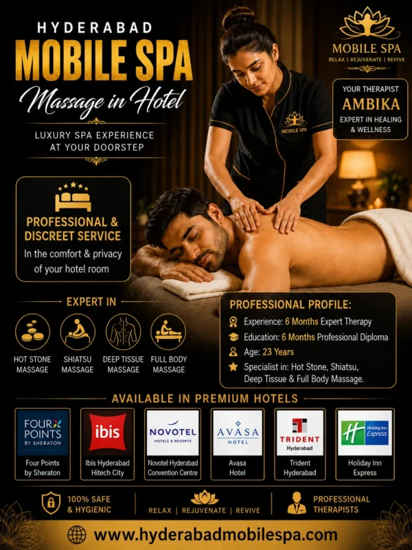 ambika full body massage therapist luxury four and five star hotels Lingampally to Hitech City hotels hyderabad