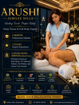 arushi Outcall Massage Premium Luxury Hotel Spa in Jubilee Hills Hyderabad