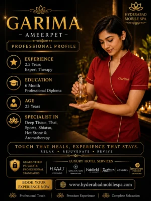 garima full body massage therapist luxury four and five star hotels ameerpet to Hitech City banjara hills hyderabad