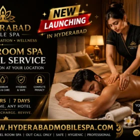 Professional female therapist providing luxury hotel room spa out call massage service for a male guest in Hyderabad. New launch available 24/7.