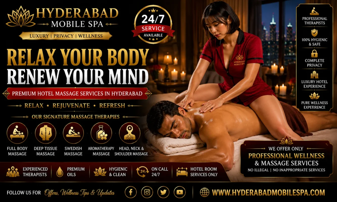 Professional massage therapist providing luxury hotel massage service in Hyderabad with complete privacy and wellness