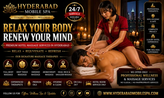 Professional massage therapist providing luxury hotel massage service in Hyderabad with complete privacy and wellness